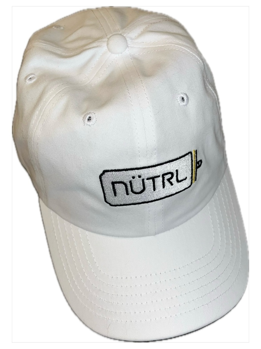 NÜTRL Embroidered Logo White Baseball Cap